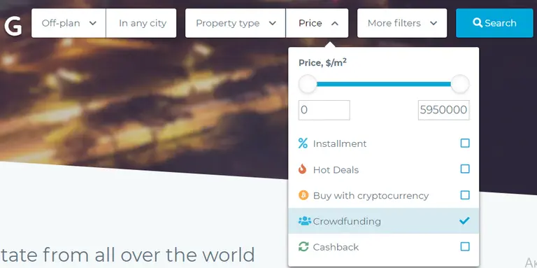 Покупка: отфильтруйте и выберите объект
