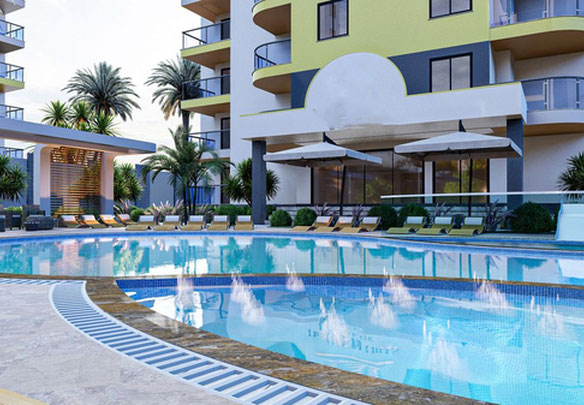 Apartment 1 bedroom 52 m² in Alanya, Turkey