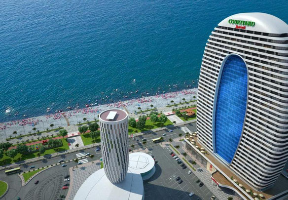 Se vende apartamento de 2 habitaciones en Courtyard Marriott Batumi.